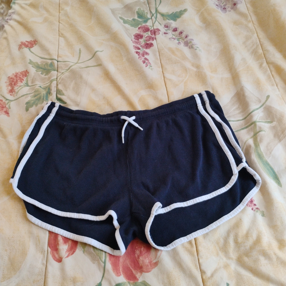 Primark Navy Athletic Shorts with White Trim